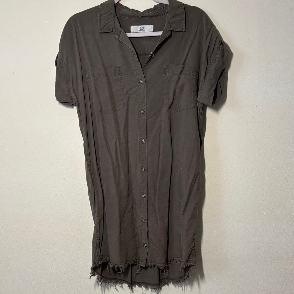 Casual Button-Up Shirt Dress